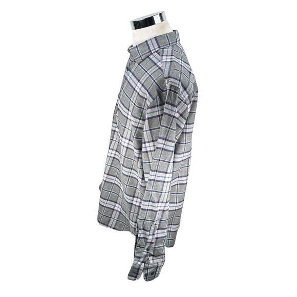 Untuckit Flannel Shirt Men’s XL Gray Blue Pink Long Sleeve Button Up 100% Cotton - Picture 4 of 9